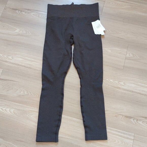 Athleta L Shimmer Seamless Espresso Drawstring Leggings Unstinkable NEW-lp347 - Picture 2 of 12